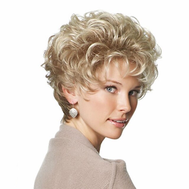  Synthetic Hair Wigs Curly Capless Blonde