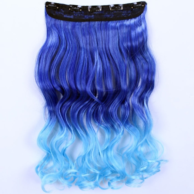  24inch 60 centímetros 120g clipe de senhora »grils em extensões do cabelo pedaços de cabelo sintético ombre destaque estilo peruca