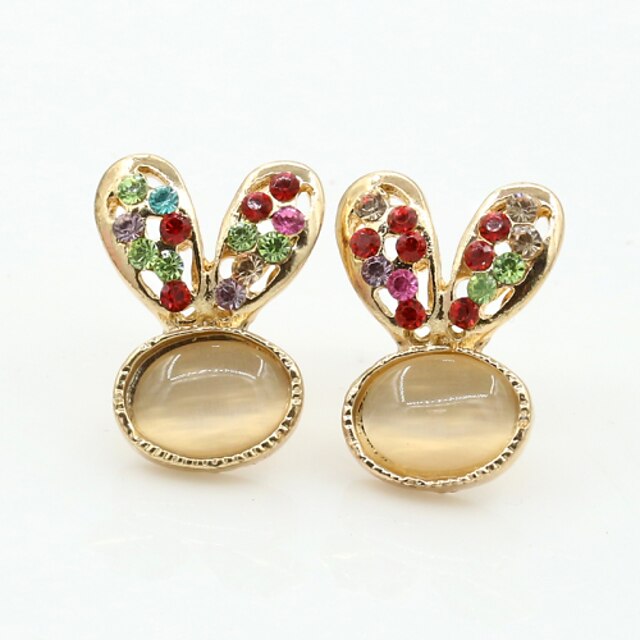  Women's Crystal Stud Earrings European Fashion 18K Gold Plated Rhinestone Gold Plated Earrings Jewelry For / Imitation Diamond / Austria Crystal