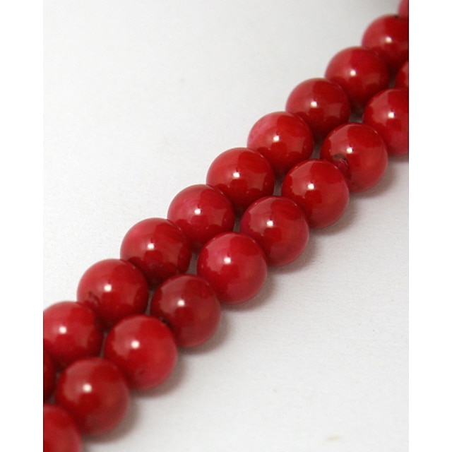  Bijoux bricolage 38cm/str pcs Rouge Forme Ronde Corail Perle cm DIY Bracelet Colliers Tendance