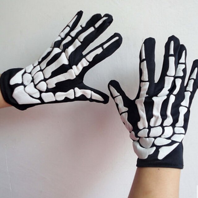  fluorescerend skelet ghost handschoenen (kleur verzending in willekeurige volgorde)