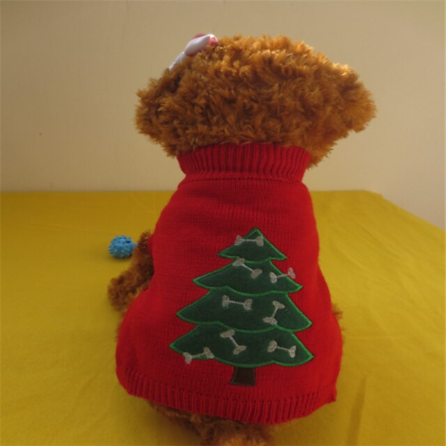  Dog Sweater Puppy Clothes Christmas Winter Dog Clothes Puppy Clothes Dog Outfits Green / Red Costume for Girl and Boy Dog Mixed Material XS S M L