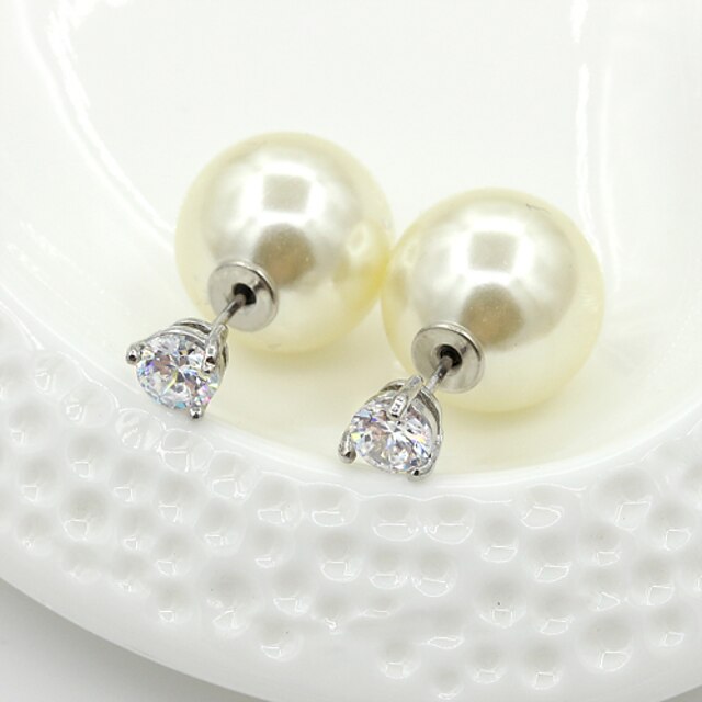  Earring Stud Earrings Jewelry Women Alloy / Cubic Zirconia / Rhinestone 1set Silver