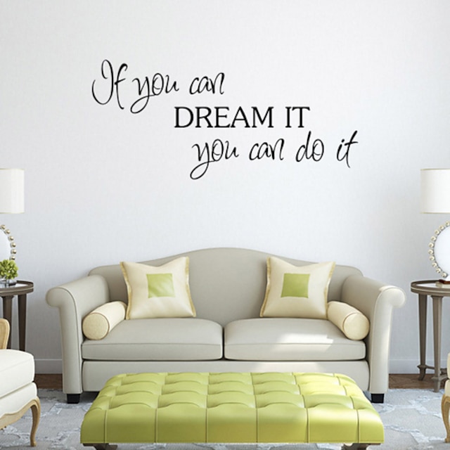  Cartoon / Words & Quotes Decorative Wall Stickers ,Removable PVC Home Decoration Wall Decal Wall Decoration / Washable / Removable for Bedroom Living Room 92*40cm