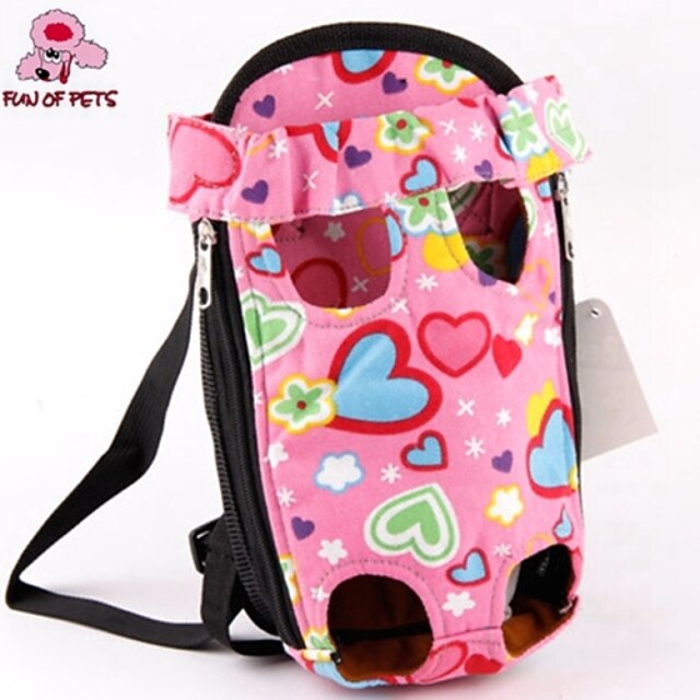  Gato Cachorro Tranportadoras e Malas frente Backpack Fofo Tecido Rosa claro