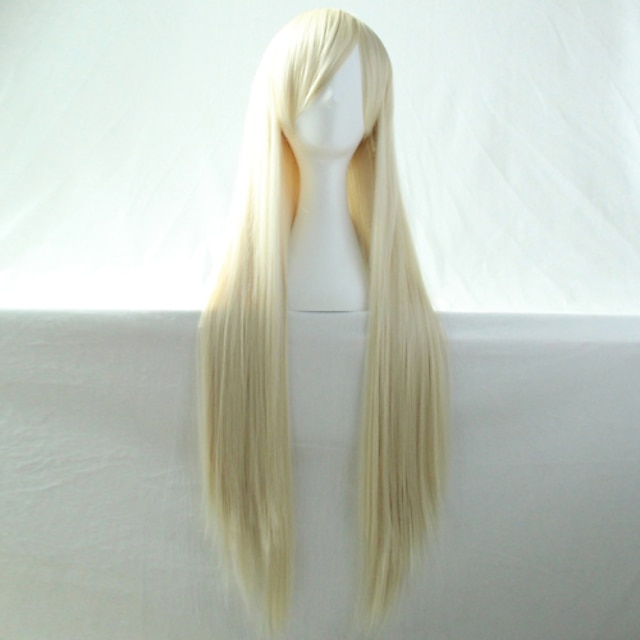  New Anime Cosplay Blonde Long Straight Hair Wig 80CM