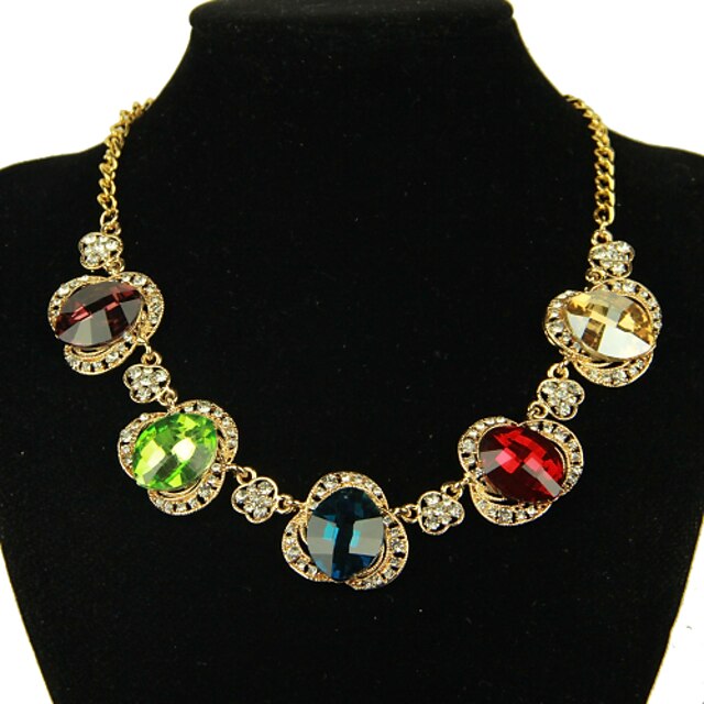  Women's Statement Necklace Synthetic Gemstones Alloy Statement Necklace , Party