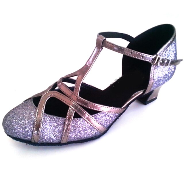  Men's Women's Dance Shoes Modern Shoes Sandal Heel Customized Heel Customizable Grey / Bronze / Pink / Sparkling Glitter / Indoor / Practice / Professional