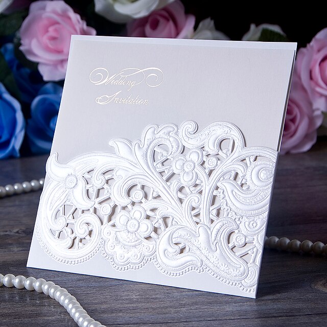  Wrap & kieszonkowy Zaproszenia ślubne Inne Zaproszenia Klasyczny Tworzywo Papier Karty Kwiat