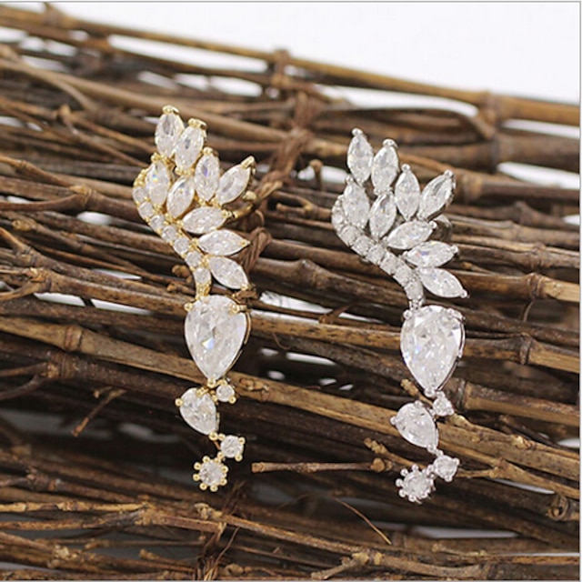  Drop Earrings Crystal Alloy Statement Jewelry Fashion Wings / Feather Gold Silver Jewelry 2pcs