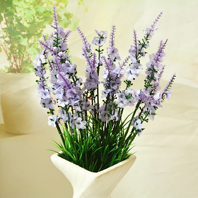  Artificial Flowers 1 Branch Modern Style Lavender Tabletop Flower