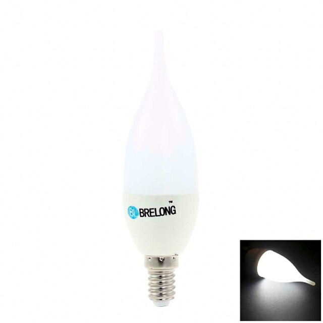  BRELONG® 1st 4 W 350 lm E14 LED-kronljus 8 LED-pärlor SMD 5630 Naturlig vit 85-265 V / 1 st / RoHs