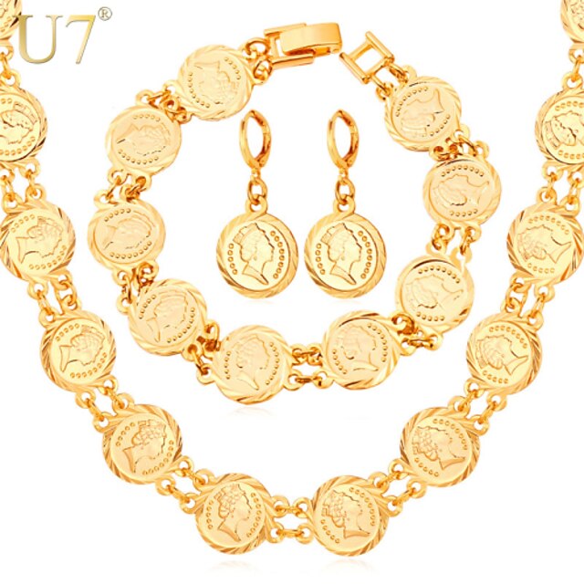  Charm Vintage Cute Party Work Casual Link/Chain Platinum Plated Gold Plated Alloy Bracelet Necklace Earrings