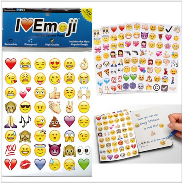  2015New 960pcs/pack emoji stickers Popular Emoji stickers For Mobile Phone Kids Rooms Home Decor