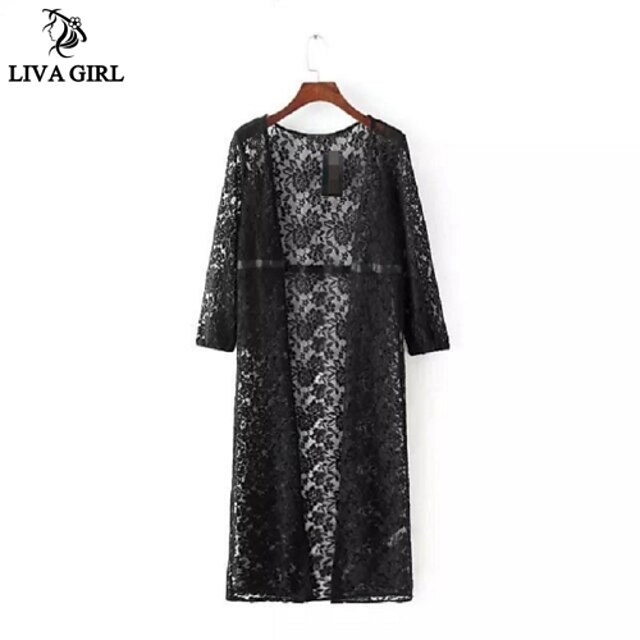 LIVAGIRL®Women's Jacket Fashion Sexy Lace Graceful Coat Europe Sexy Summer Casual Beach Sun-proof Outwear