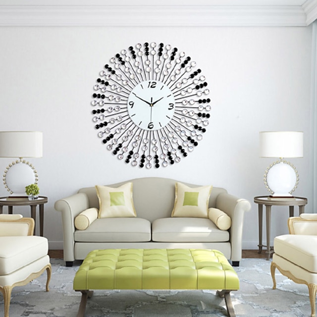  Wall Clock，Modern Contemporary Glass Iron Round Indoor