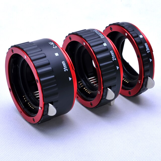  rode metalen autofocus af macro verlengbuis / ring voor Canon 5D 5D2 EOS EF-S lens
