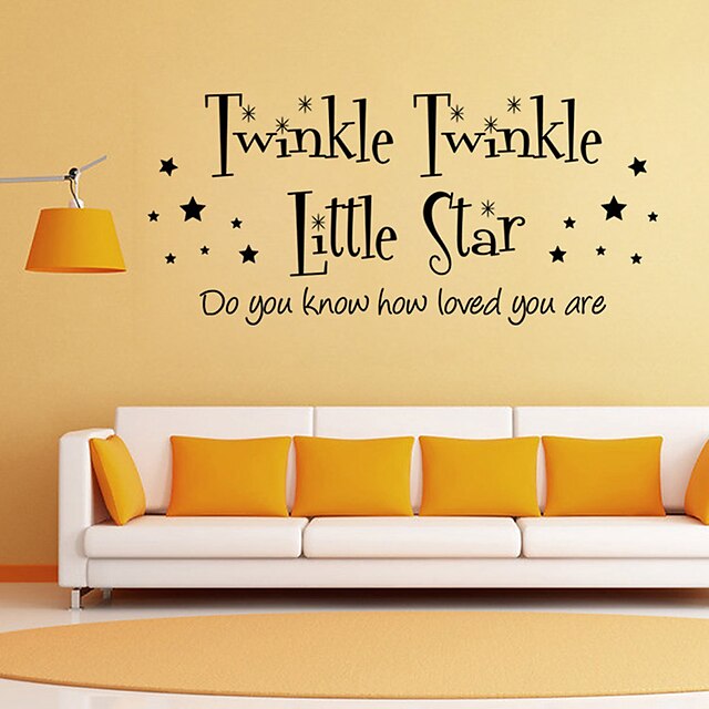  Wall Stickers Wall Decals Style Twinkle Little Star English Words & Quotes PVC Wall Stickers