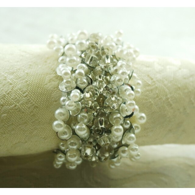  perla anello decorazione tovagliolo, acrilico, 1.77inch, set di 12
