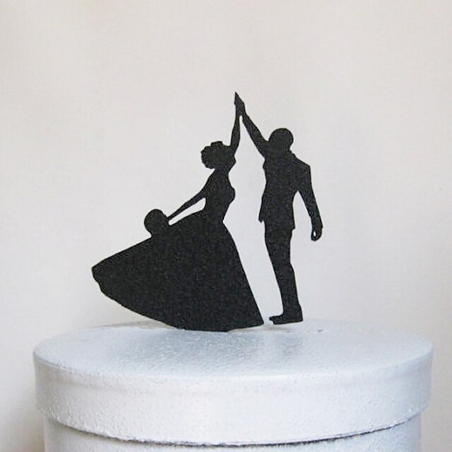 Cake Topper Classic Couple Acrylic Wedding Anniversary Bridal Shower with 1pcs OPP
