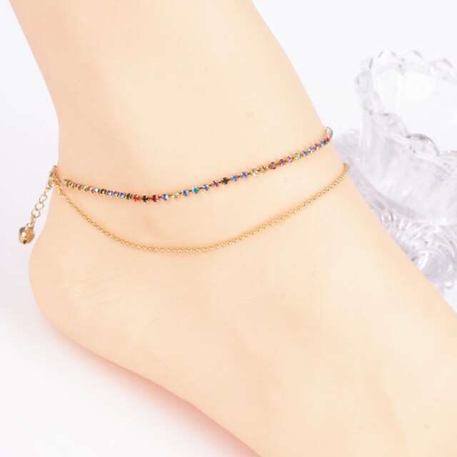  Women's Anklet Imitation Diamond Luxury Tassel Vintage Party Work Anklet Jewelry Screen Color For