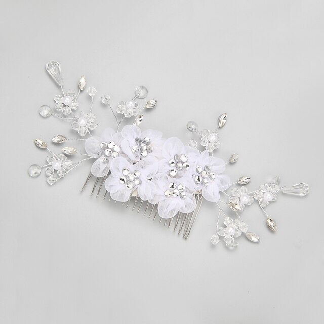  Crystal / Imitation Pearl / Rhinestone Hair Combs with 1 Wedding / Special Occasion Headpiece