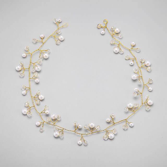  serre-tête en alliage de perles d'imitation de cristal élégant style bandeau