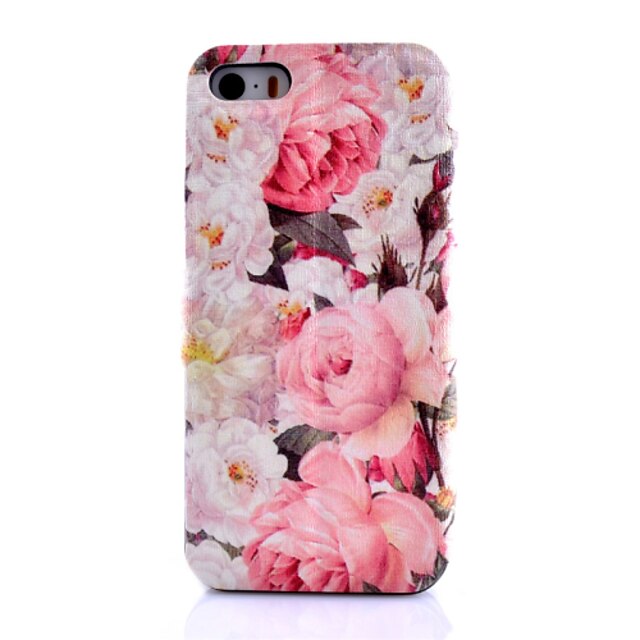  Case For iPhone 5 Card Holder with Stand Flip Pattern Full Body Cases Flower Hard PU Leather for iPhone SE/5s iPhone 5