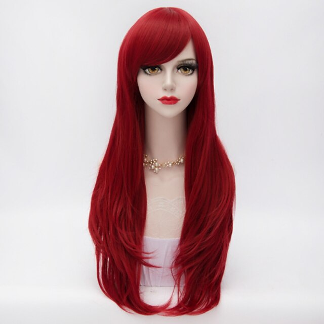  Synthetic Wig Curly Style Capless Wig Red Synthetic Hair Wig
