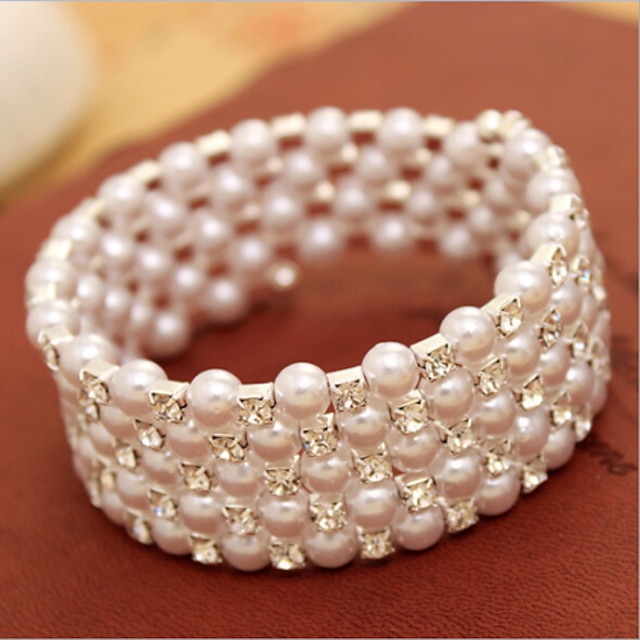  Women's Silver Strand Classic Imitation Pearl Bracelet Jewelry For Wedding Party Special Occasion Anniversary Birthday Engagement / Gift / Daily / Casual