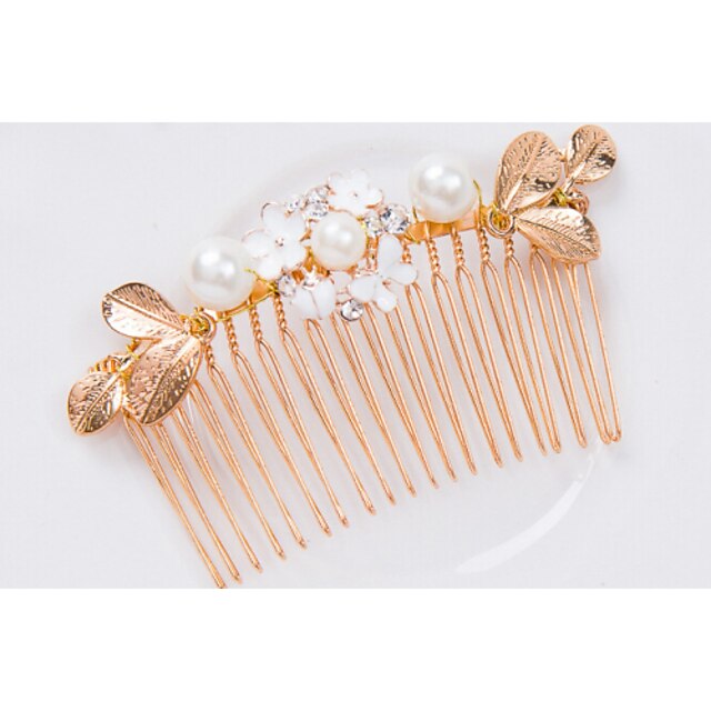  Women's Pearl Alloy Headpiece-Wedding Special Occasion Hair Combs 1 Piece