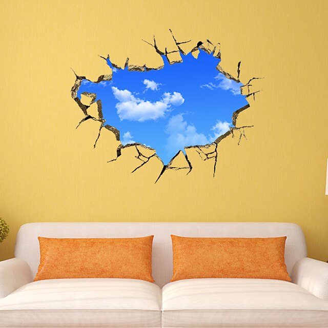  Decorative Wall Stickers - 3D Wall Stickers Landscape / Romance / Fashion Living Room / Bedroom / Bathroom