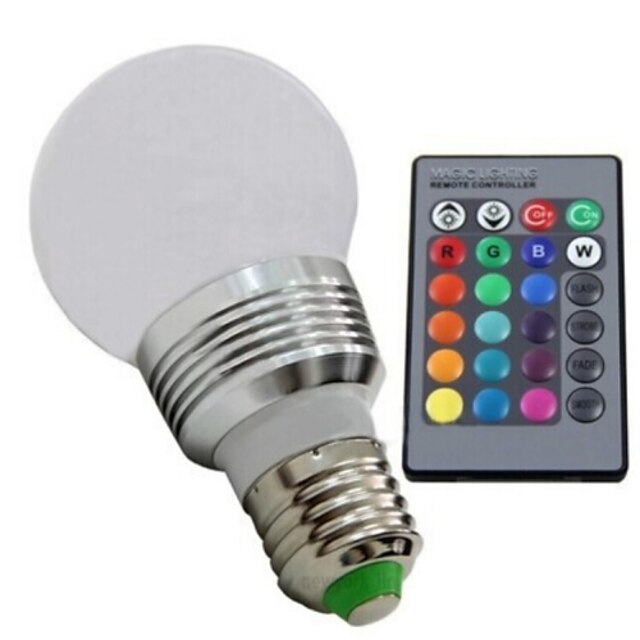  E26/E27 LED-globepærer 1 leds Højeffekts-LED Fjernstyret Dæmpbar RGB 100-130lm 2700-6500K Vekselstrøm 85-265V 