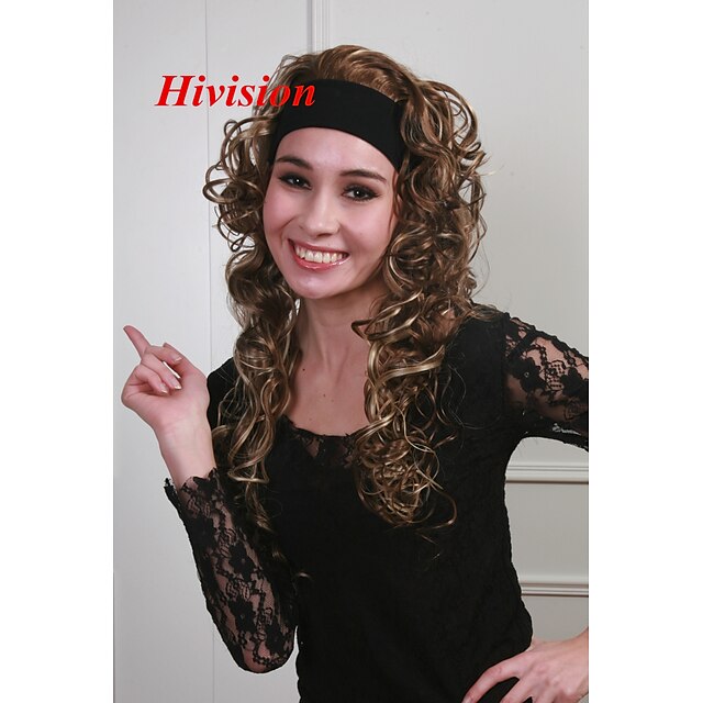  פאות סינתטיות מתולתל מסולסל פאה 12-26 שיער סינטטי בגדי ריקוד נשים חום Hivision
