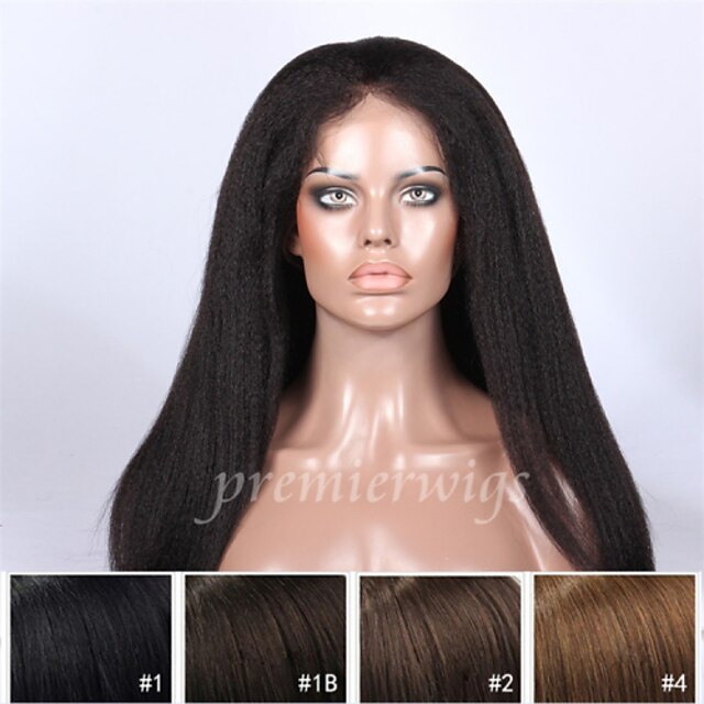  Cabelo Humano Frente de Malha Peruca estilo Liso Peruca 130% Densidade do Cabelo Riscas Naturais Peruca Afro Americanas 100% Feita a Mão Mulheres Curto Médio Longo Perucas de Cabelo Natural / Reto