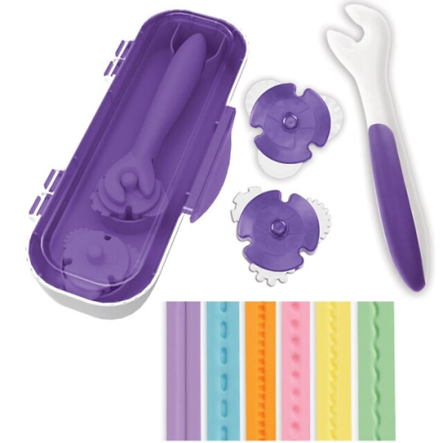  Cake Decorating Tools Detail Wheel Embosser Set for Fondant Gum Paste with Six Different Designs