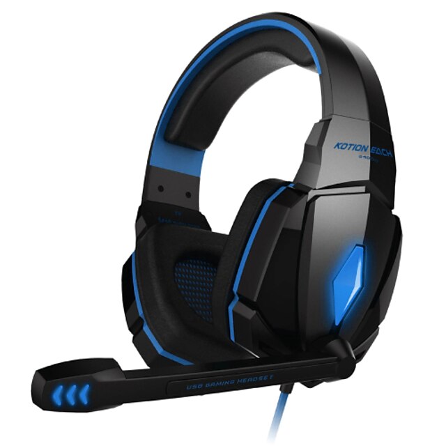  KOTION EACH Over Ear / Headband Wired Headphones Plastic Gaming Earphone Luminous / Noise-isolating / with Microphone Headset