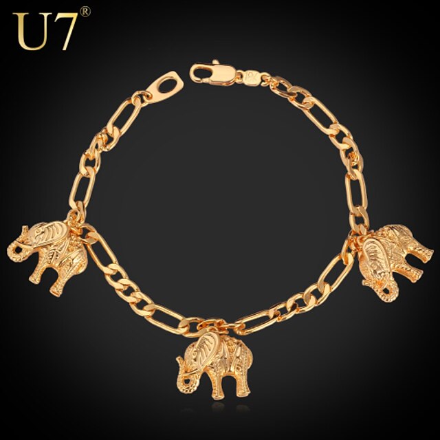  Damen Figaro Kette Armband Elefant Tier damas Charme Retro Party Büro Armbänder Schmuck Gold Für Alltag