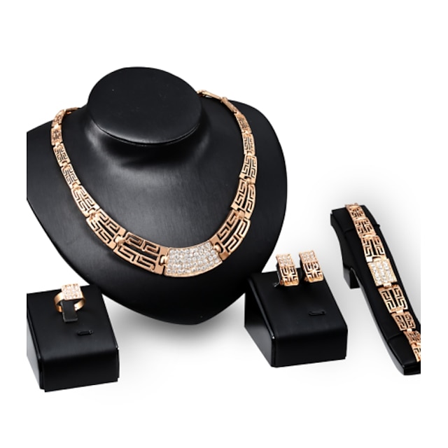  Women's Jewelry Set - Rhinestone Include Gold For Wedding / Party / Daily / Rings
