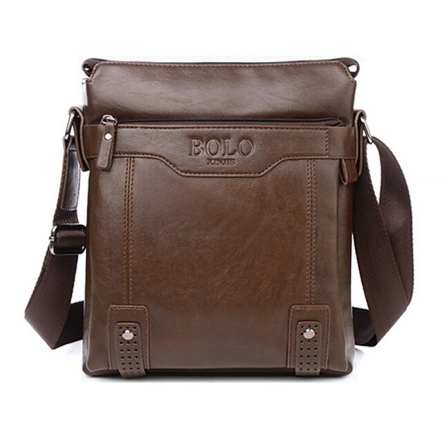  Men's Bags PU(Polyurethane) Tote / Shoulder Bag Logo Brown