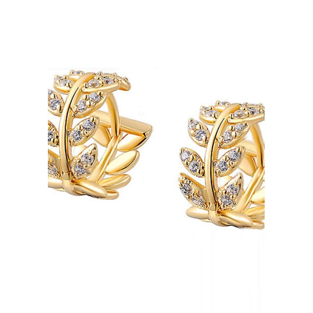  Women's Cubic Zirconia Hoop Earrings Fashion Cubic Zirconia Gold Plated Earrings Jewelry Gold For