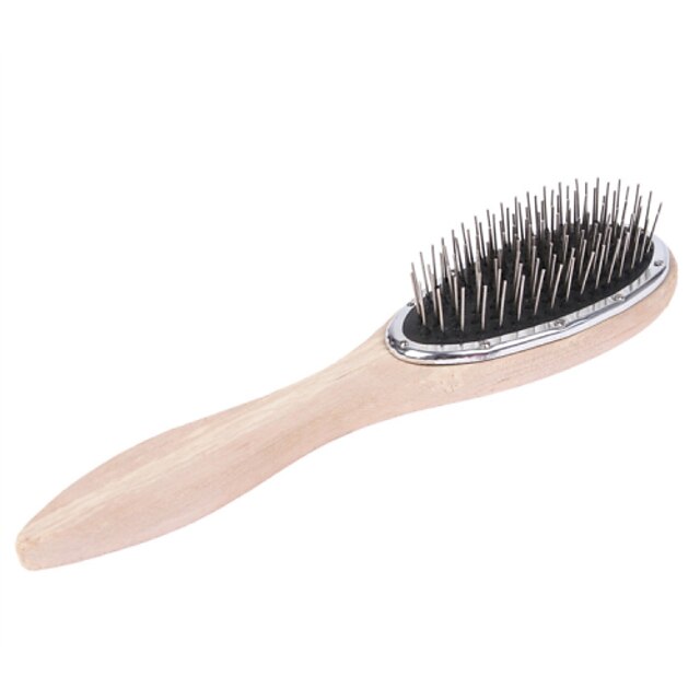  High Quality Wig Wooden Handle Big Steel Comb  Anti-static Wig Comb