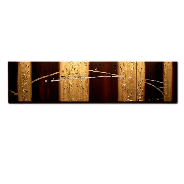  Ręcznie malowane Streszczenie Kaprys Poziomy panoramiczny, Nowoczesny Brezentowy Hang-Malowane obraz olejny Dekoracja domowa Cztery panele