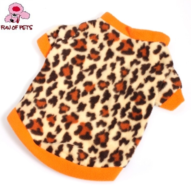  Cat Dog Shirt / T-Shirt Sweater Sweatshirt Leopard Fashion Winter Dog Clothes Puppy Clothes Dog Outfits Brown Costume for Girl and Boy Dog Polar Fleece XS S M L