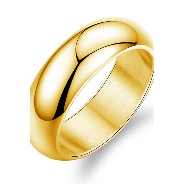  Men's Band Ring White Golden Titanium Steel Gold Plated Ladies Fashion Wedding Party Jewelry