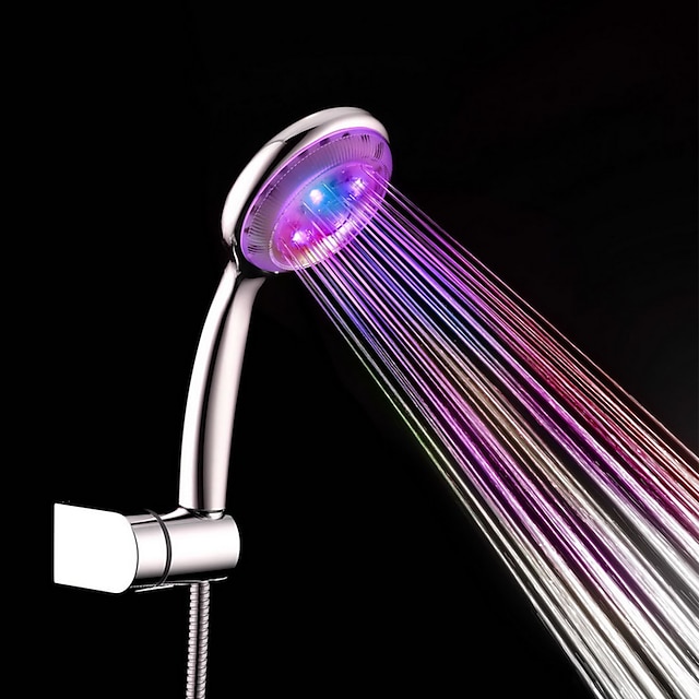  עכשווי שפורפרת יד למקלחת כרום מאפיין for  LED גשם , ראש המקלחת