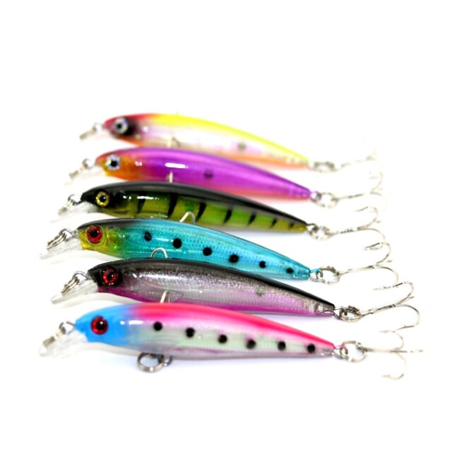  6 pcs Pesciolini Esca Pesciolini Affondamento Bass Trota Luccio Pesca di mare Pesca di acqua dolce Pesca con esca Plastica dura