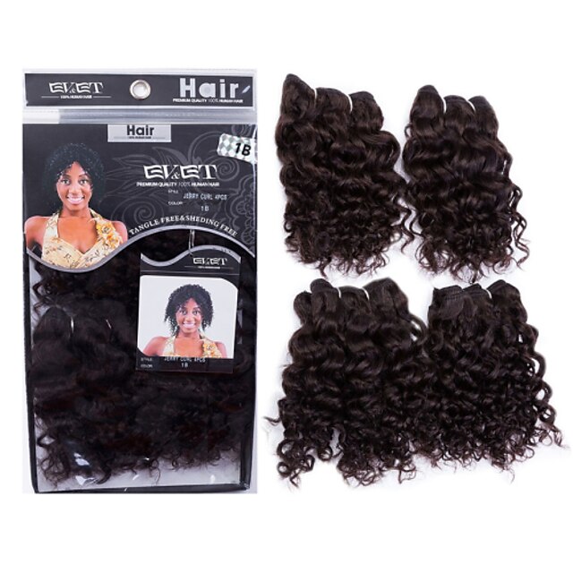  Extensiones de Pelo Natural Cabello Brasileño Kinky Curly Tejido rizado Pelo Natural Tejidos Humanos Cabello El cabello humano teje Negro Natural / Kinky rizado