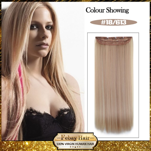  Długości 5 Teledyski prosto klip kolor 18/613 syntetyczne włosy przedłużanie włosów dla pań więcej kolorów dostępnych