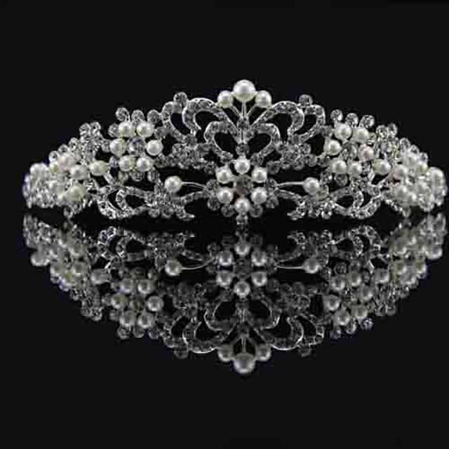  Imitation Pearl Rhinestone Alloy Tiaras Headpiece Elegant Style